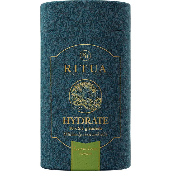 Hydrate - Lemon Lime - 30 Pack by Ritua in stylish dark blue packaging from Drinks, Electrolytes, and Low Carb collections