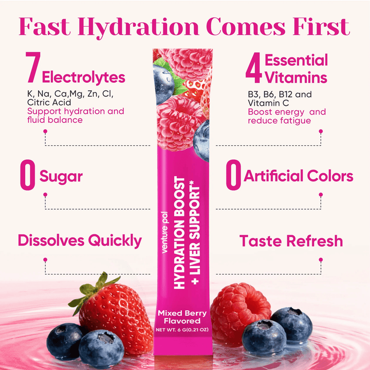 Hydration Boost + Liver Support - Mixed Berry - 16 Sticks