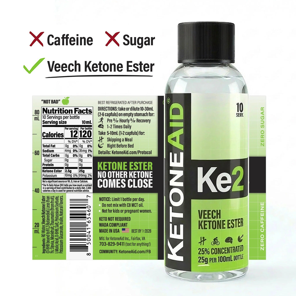 KE2 Ketone Ester Drink - 100ml by Ketoneaid with zero caffeine and sugar, part of New Arrivals and Low Carb collections