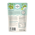 Back of The Monday Food Co Sweet Crunchy Pecan & Cinnamon granola bag with nutrition information and ingredients
