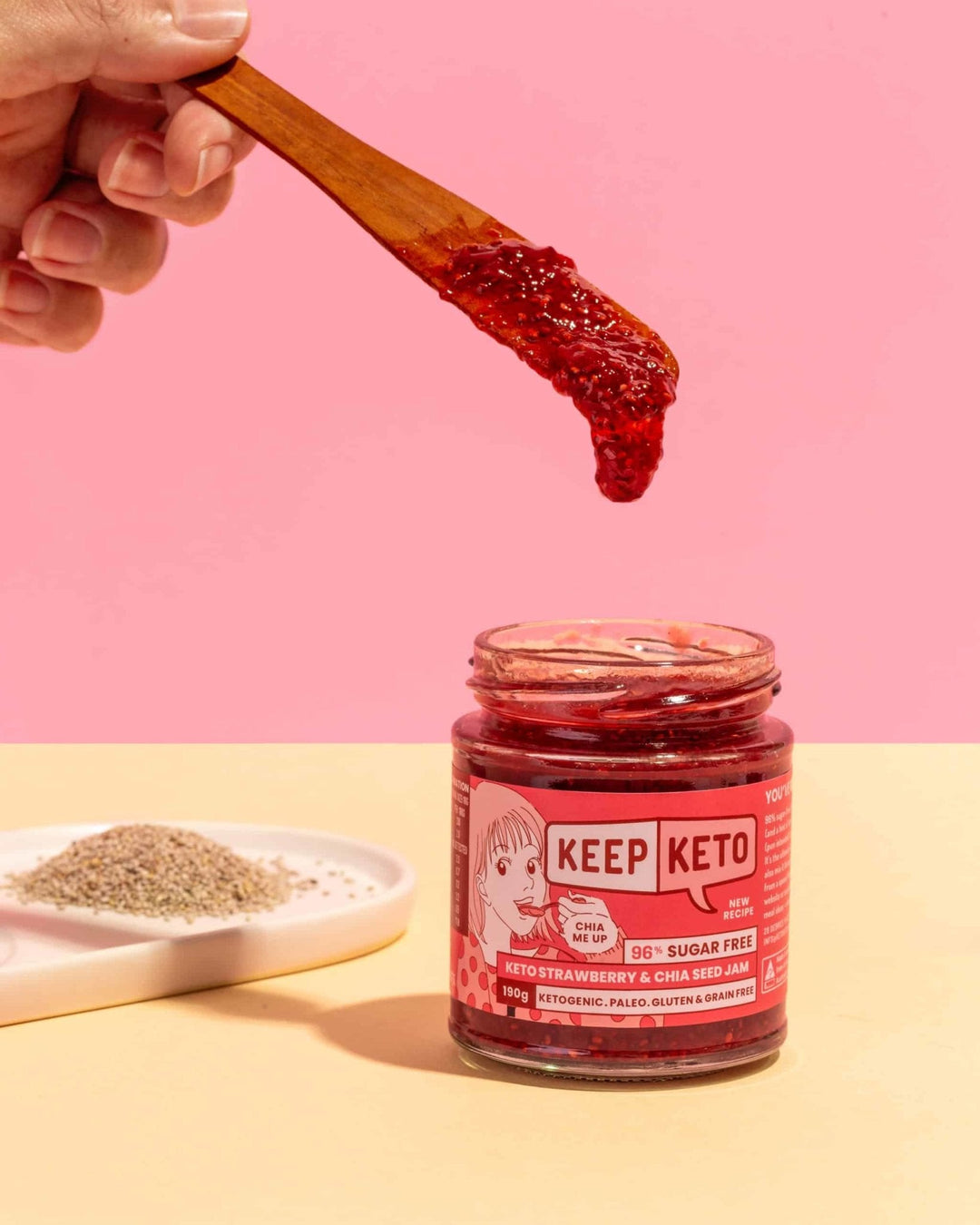 Keto Strawberry and Chia Seed Jam - Yo Keto