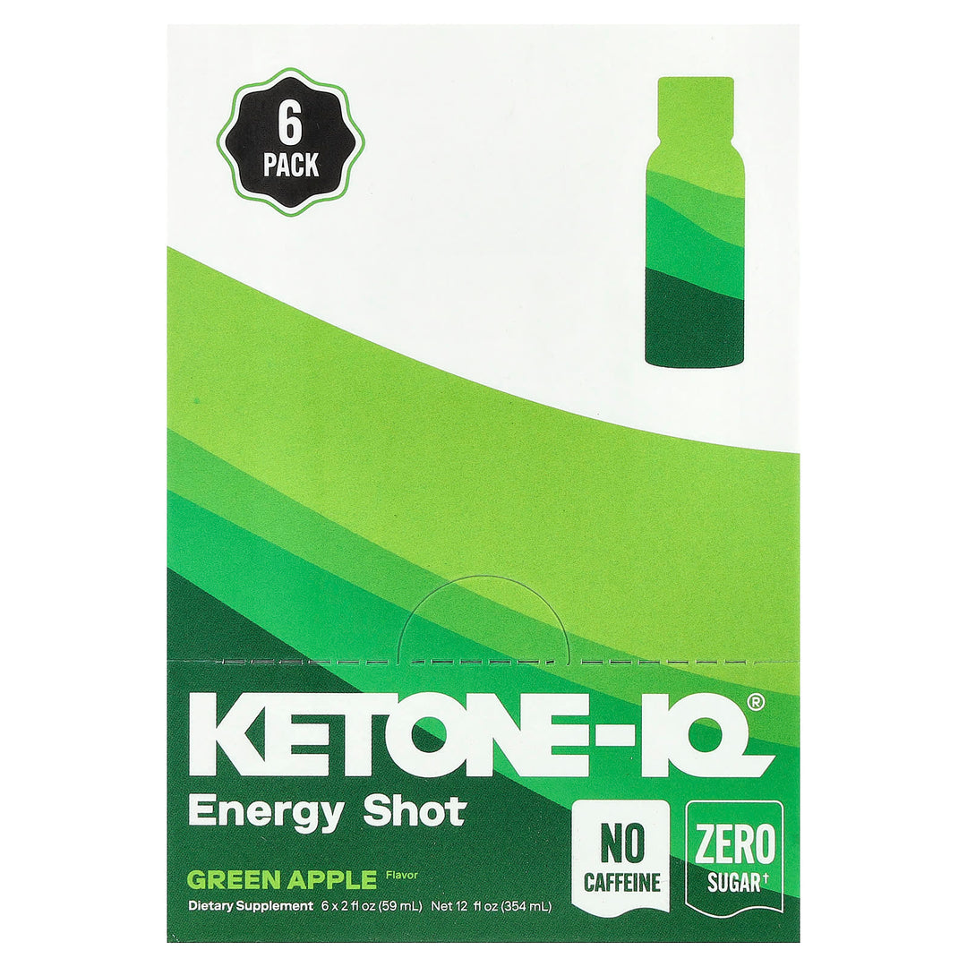 Ketone - IQ - Energy Shot - Green Apple - Caffeine Free - 6 x 59mL - Yo Keto