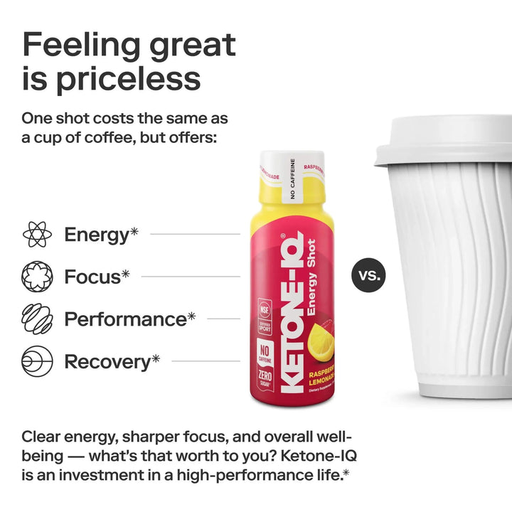 Ketone - IQ - Energy Shot - Raspberry Lemonade - Caffeine Free - 6 x 59mL - Yo Keto