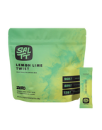 Lemon Lime Twist Electrolyte Drink Mix - 30 Sticks by SALTT in green resealable pouch with individual stick pack, low carb electrolyte blend