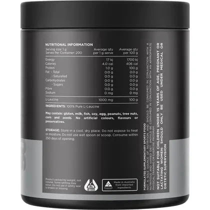 Leucine - 100% Pure L - Leucine Unflavoured - 200g - Love Low Carb