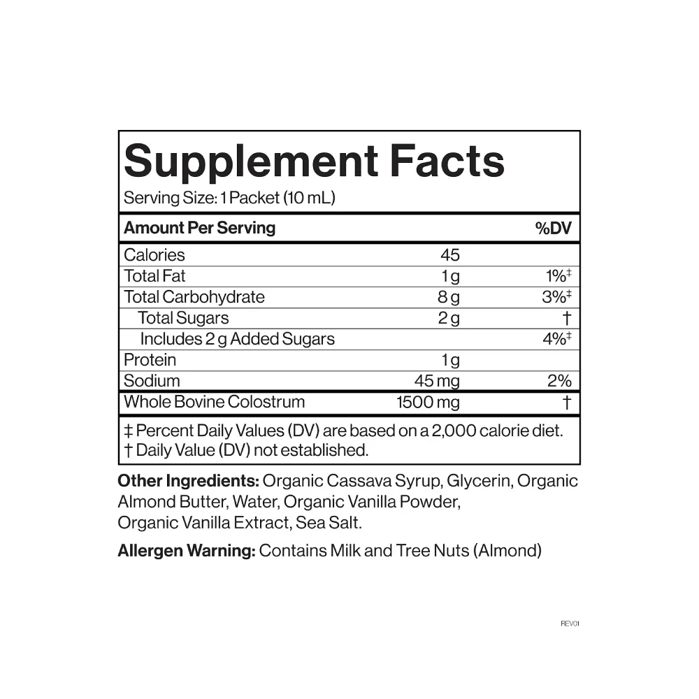 Liquid Colostrum - Vanilla Sea Salt - 26 Pouches - Love Low Carb
