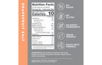 Nutrition label for LMNT Grapefruit Salt Electrolyte Mix - 30 Sticks showing ingredients, calories, and dietary claims on orange background.