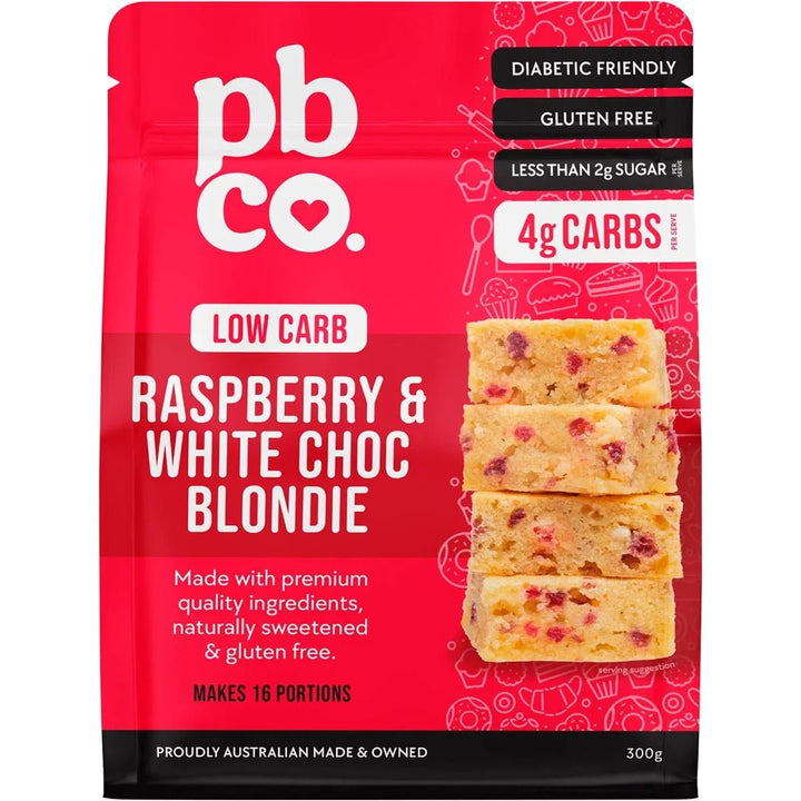 Low Carb Raspberry & White Choc Blondie - 300g - Yo Keto