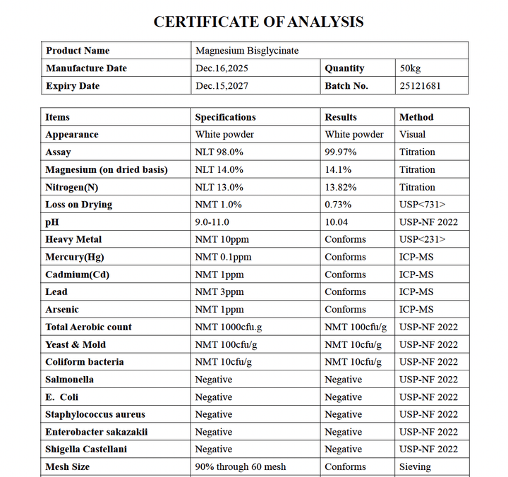 Magnesium Glycinate Powder - 100g
