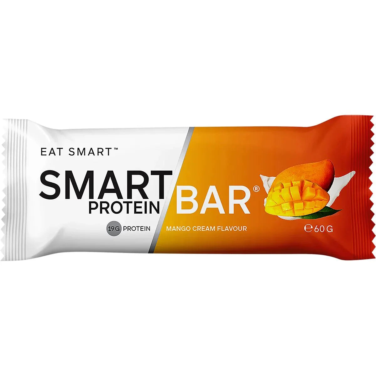 Mango Cream Smart Protein Bar - 60g in orange and white packaging with mango illustration by Smart Diet Solutions