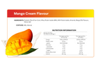Nutrition label and ingredients for Mango Cream Smart Protein Bars x 12 by Smart Diet Solutions with mango image and nutrition facts.