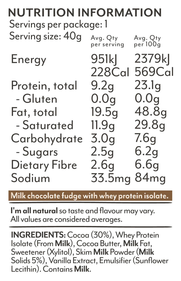 Milk Chocolate Protein Fudge Bar - Yo Keto