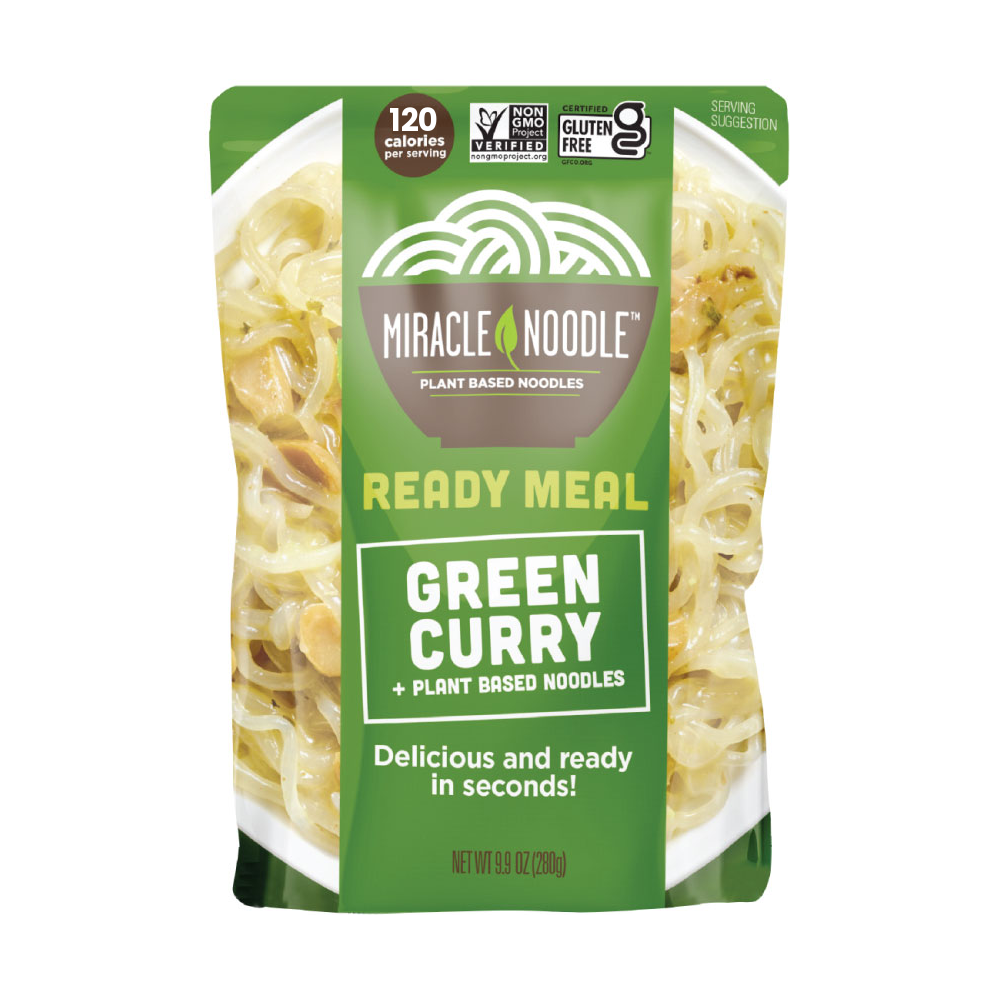 Miracle Noodle Ready Meal Green Curry konjac noodles, 280 g pouch, front of pack
