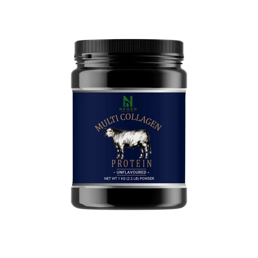 Multi Collagen Powder - 1kg in black container by NXGEN Wholefoods for Carnivore and Low Carb collections