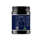 Back label of Multi Collagen Powder - 1kg by NXGEN Wholefoods showing ingredients, nutrition, and Australian origin symbol