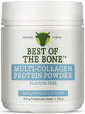 Multi-collagen Protein Peptides Powder - 210g by Best Of The Bone in white container with green and blue label details