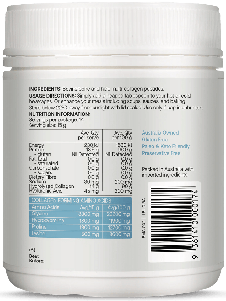Multi - collagen Protein Peptides Powder - 210g - Yo Keto