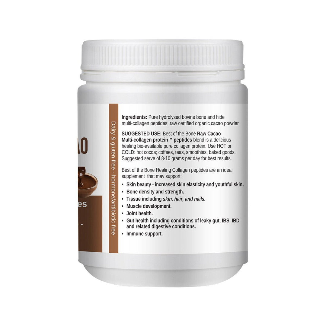 Multi - Collagen Protein Peptides - Raw Organic Cacao - 210g - Yo Keto