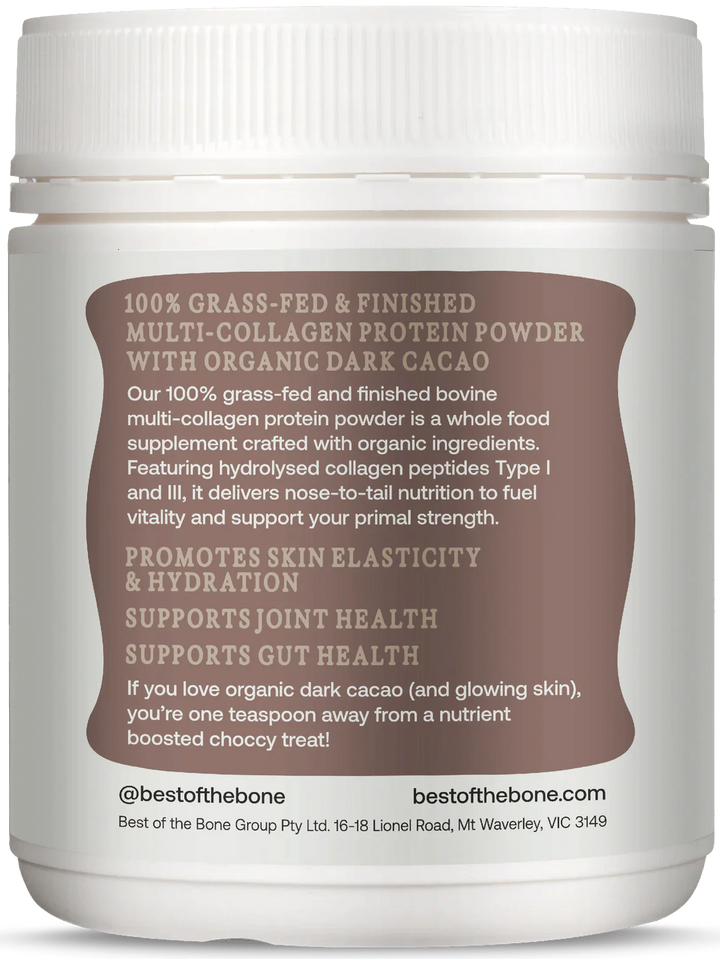Multi - Collagen Protein Peptides - Raw Organic Cacao - 210g - Yo Keto