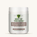 Multi-Collagen Protein Peptides - Raw Organic Cacao - 210g by Best Of The Bone in white container for collagen support