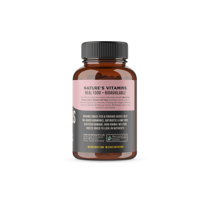 Multivitamin - Organic Beef Organs - 120 Capsules
