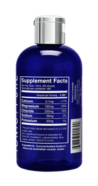 Ocean Sourced Electrolyte Drops - 240ml supplement facts label showing mineral content including magnesium and chloride from Aussie Trace Minerals.