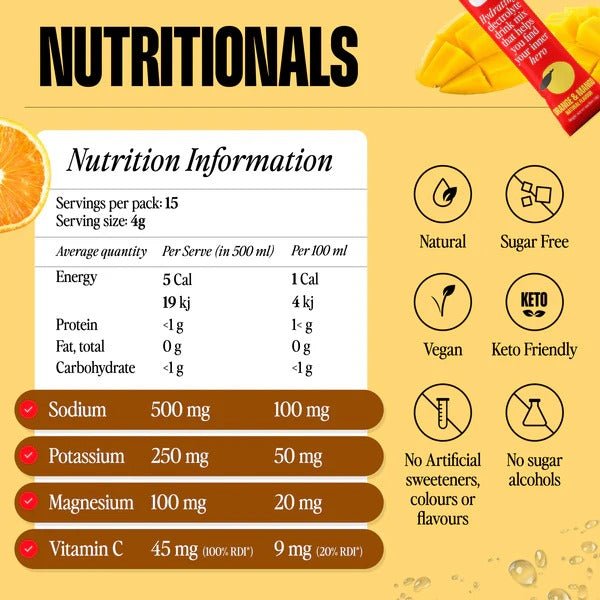 Orange & Mango Electrolyte Powder - 15 Ct