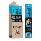 Organic Beef Stick - Sea Salt - Box of 12 by Chief, high protein keto jerky from Aussie grass-fed beef, low carb snack.