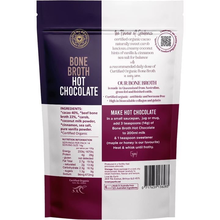 Organic Bone Broth Hot Chocolate 196g