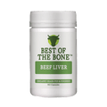 White bottle of Organic Grass-fed Beef Liver - 180 Capsules by Best Of The Bone with green and black label design