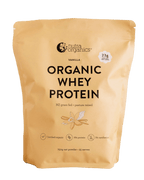 Nutra Organics Organic Whey Protein - Vanilla - 750g pouch with 23g protein per serve, certified organic and pasture raised