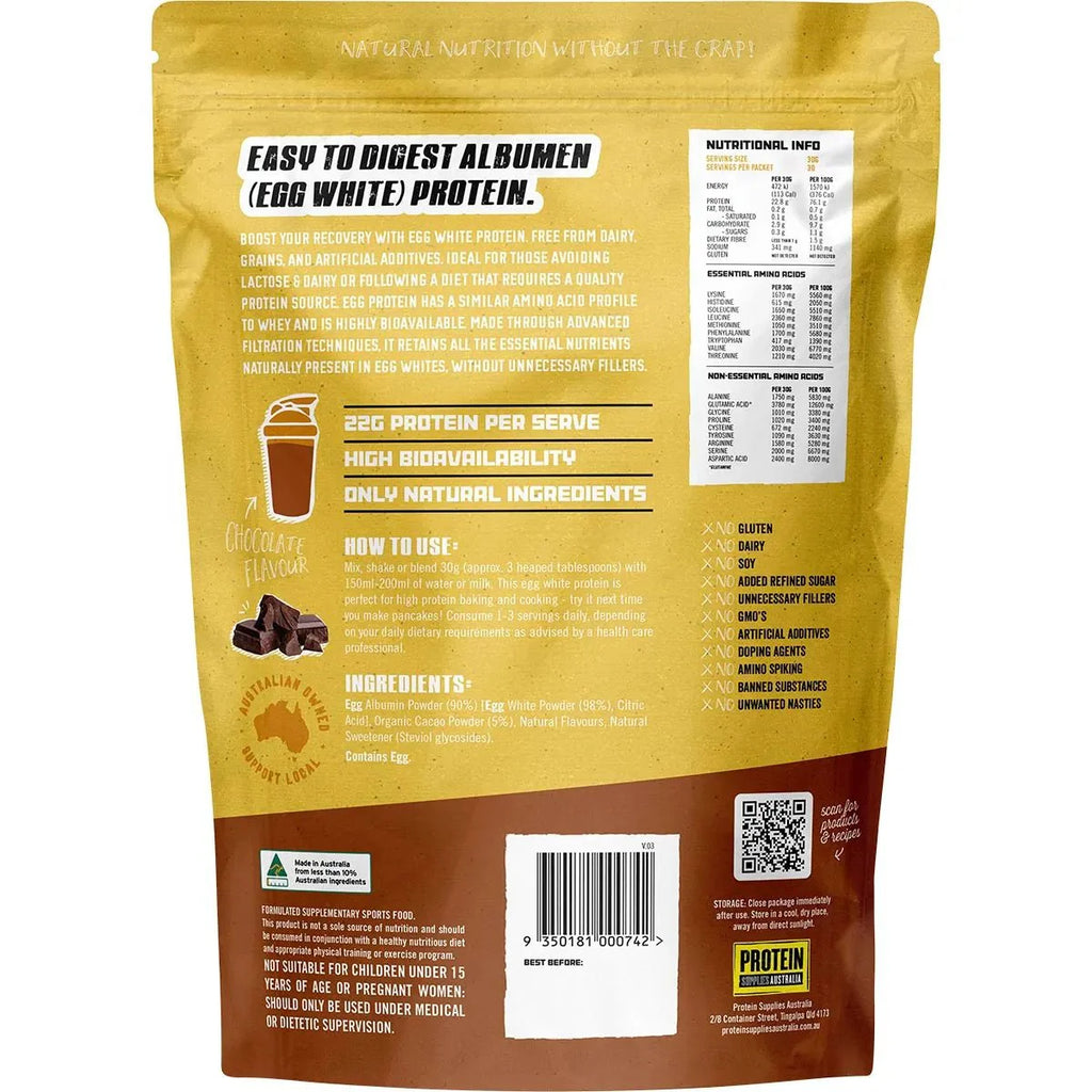 Paleo Pro Chocolate Egg White Protein - 400g - Yo Keto