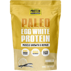 Paleo Pro Vanilla Egg White Protein - 900g by Protein Supplies Australia in golden resealable pouch for muscle repair and gluten-free diet.