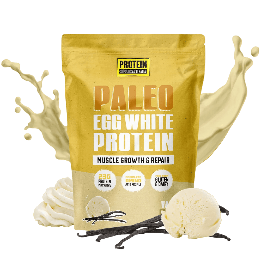 Paleo Pro Vanilla Egg White Protein - 900g by Protein Supplies Australia, gluten free, low carb, vegetarian, functional protein powder.