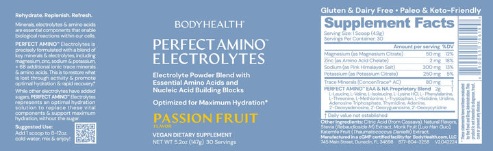 Perfect Amino Electrolytes - Passion Fruit - 30 Serves - Love Low Carb