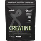 Black pouch packaging of Perform Purest® Creatine Monohydrate 500g by Switch Nutrition from New Arrivals, Creatine collection.