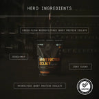 Perform Whey Protein Isolate - Chocolate 750g by Switch Nutrition highlighting hero ingredients and HASTA certification badge.