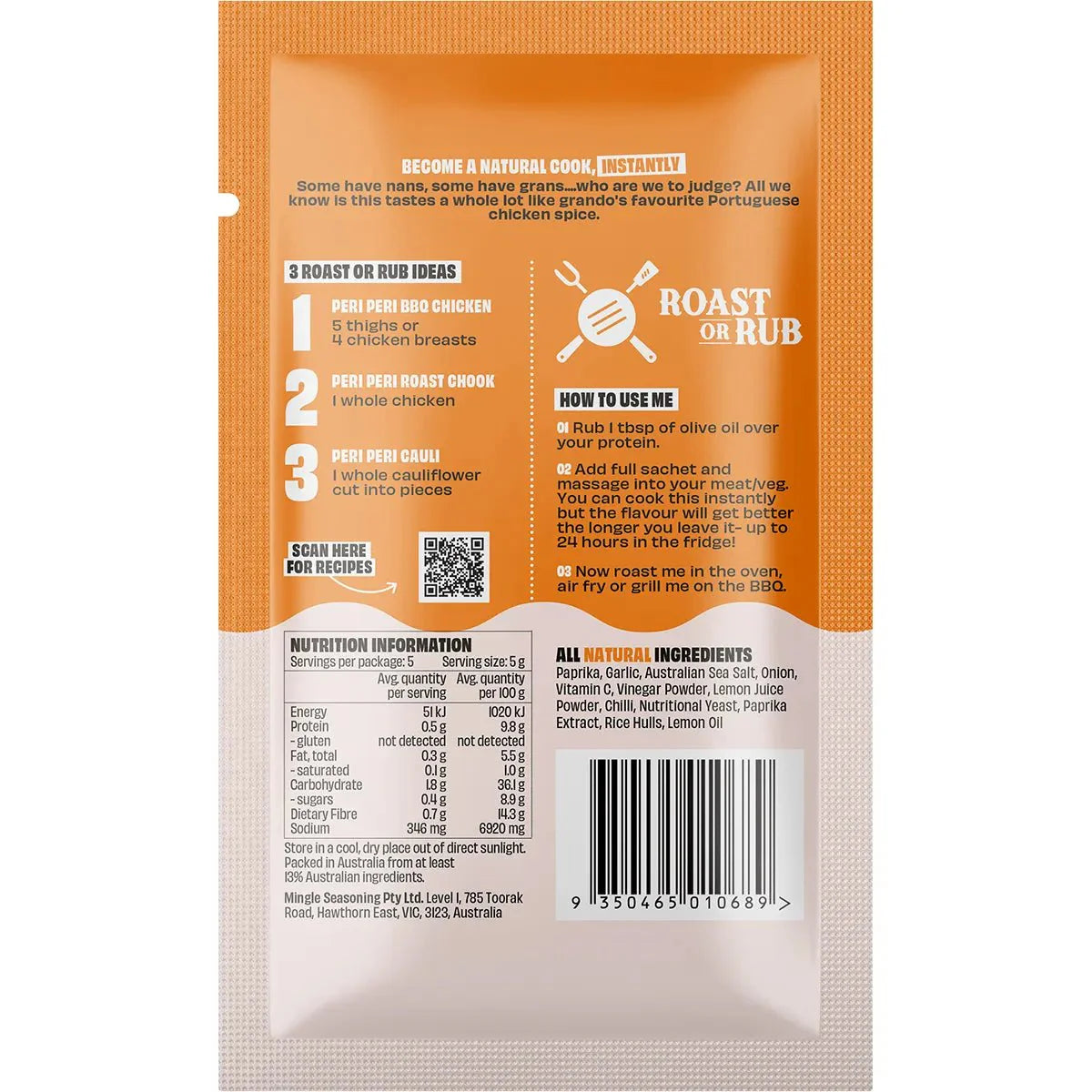 Peri Peri BBQ Seasoning - 25g - Yo Keto