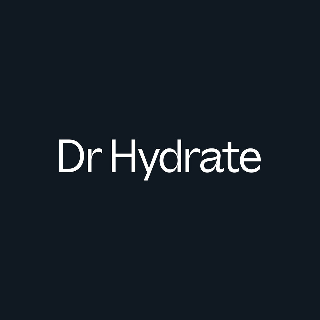 Dr Hydrate logo in white text on black background representing Pineapple Jar - 30 Serves electrolyte drink product