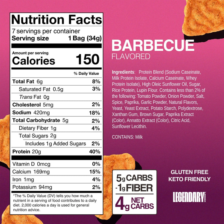Popped Protein Chips - Barbecue - 34g - Love Low Carb