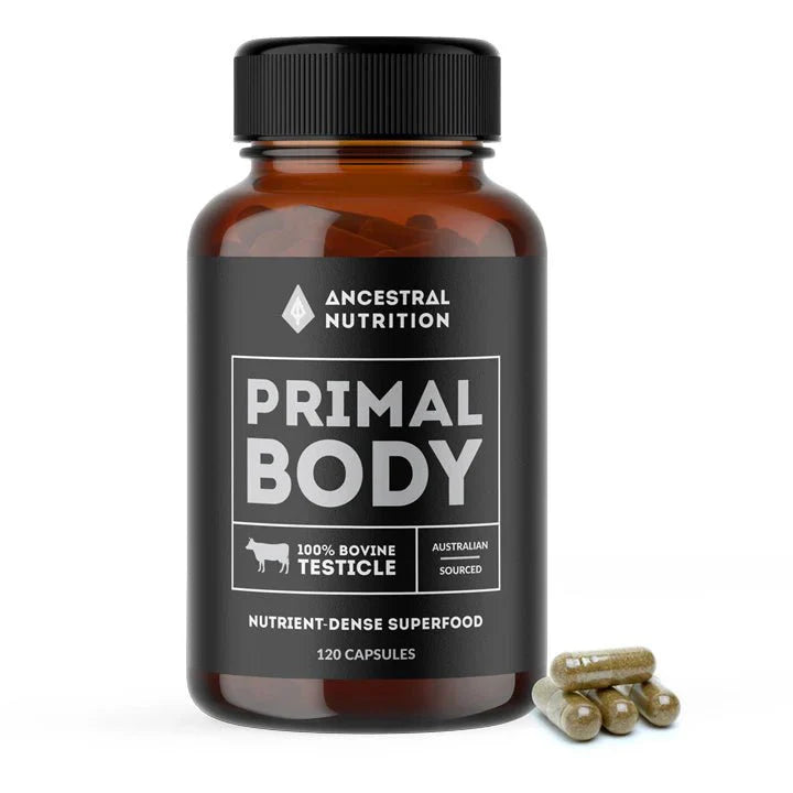 Primal Body - Grass Fed Bovine Testicle Capsules (120) - Love Low Carb