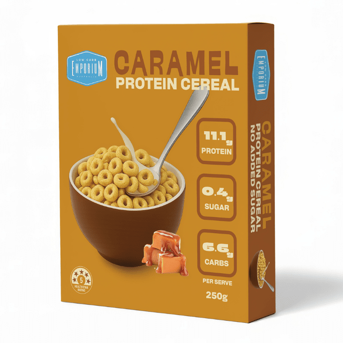 Protein Cereal - Caramel Flavour - 250g by Low Carb Emporium with keto-friendly low carb caramel protein cereal.
