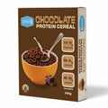 Box of Protein Cereal - Chocolate Flavour - 250g by Low Carb Emporium with nutritional info and chocolate pieces shown