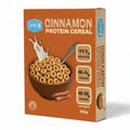 Protein Cereal - Cinnamon Flavour - 250g by Low Carb Emporium in orange box showing nutritional highlights and cinnamon sticks.