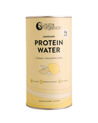 Nutra Organics Protein Water - Lemonade - 450g container with collagen and whey protein isolate in pastel yellow packaging