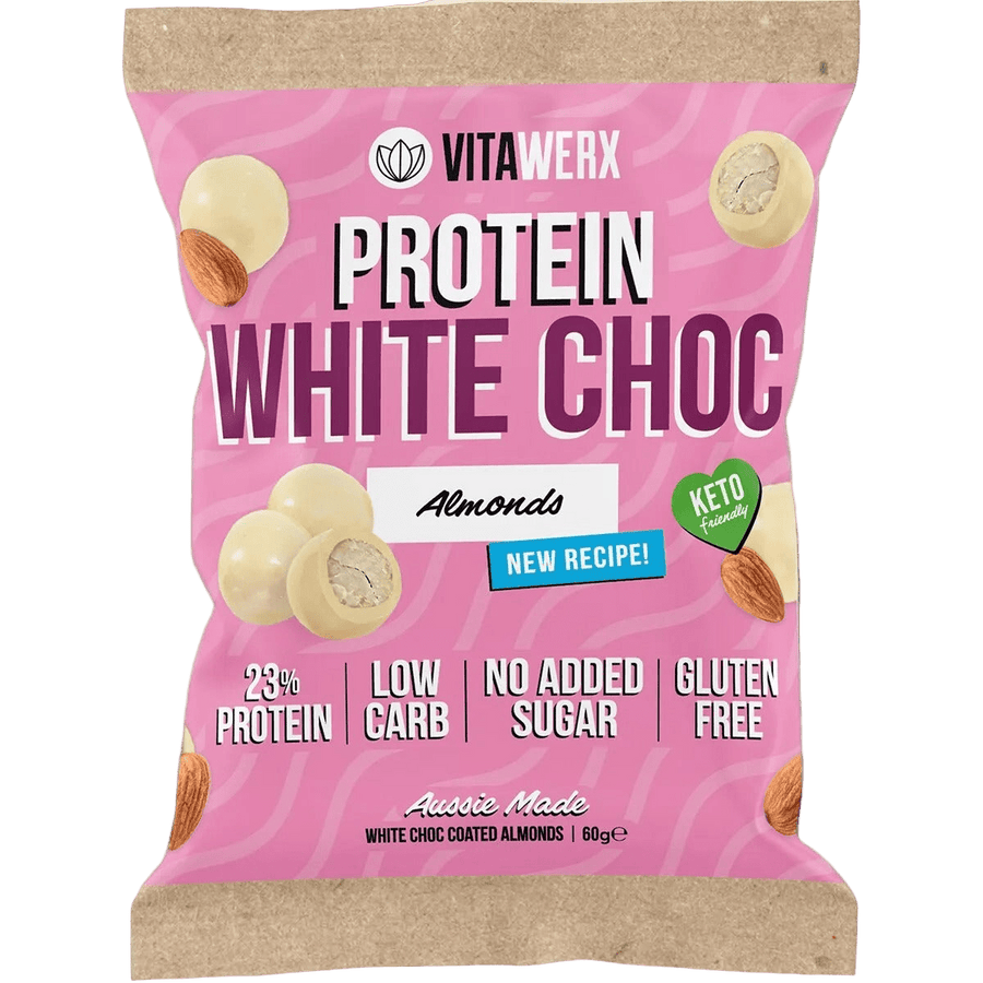 Protein White Choc Coated Almonds - 60g - Yo Keto