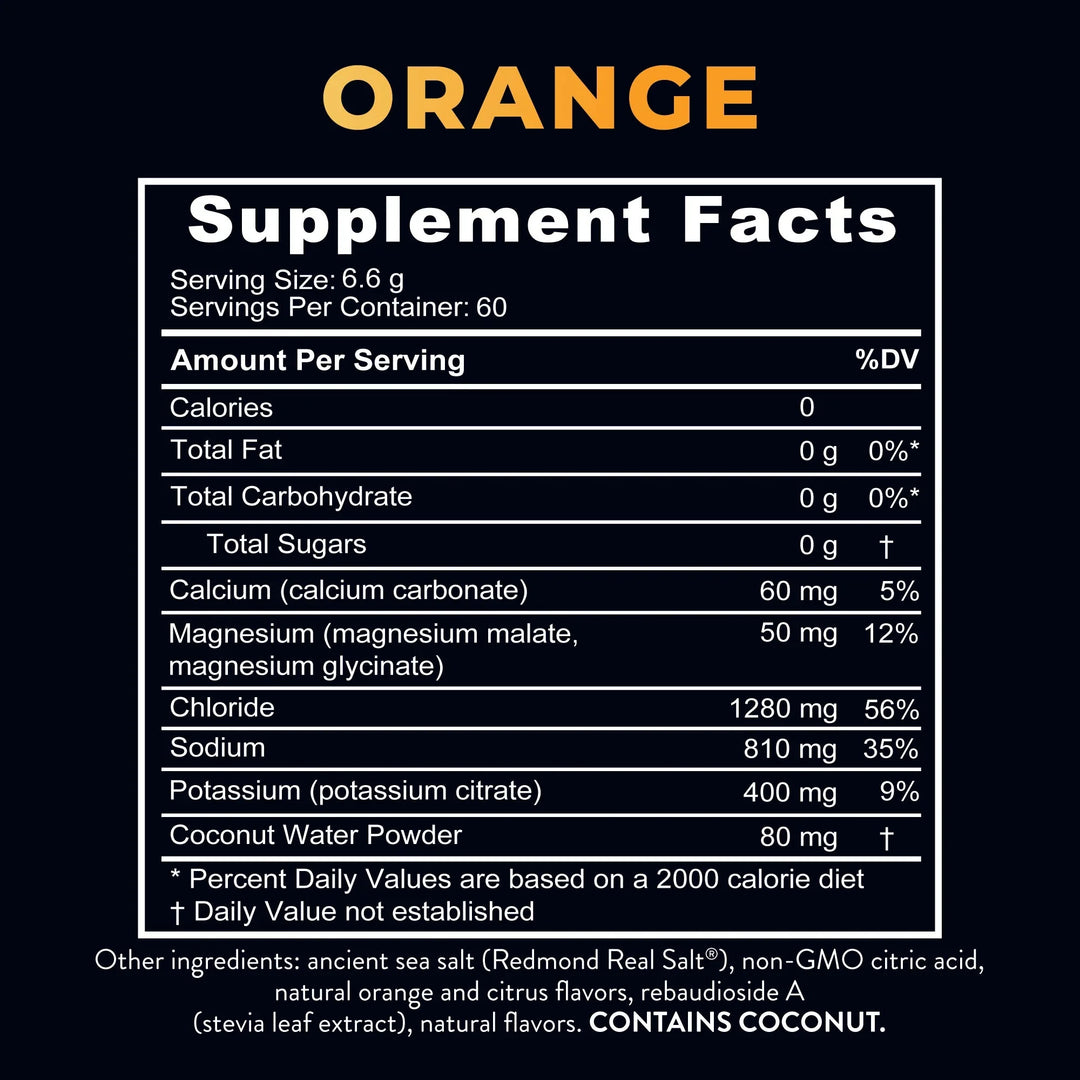 Re - Lyte Electrolyte Mix - Orange - Tub - 60 Serves - Limited Edition - Yo Keto