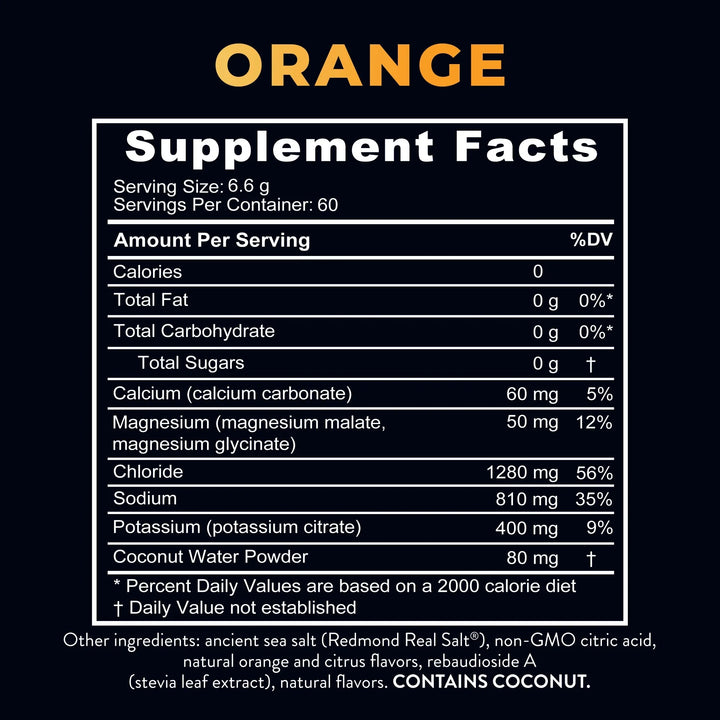 Re - Lyte Electrolyte Mix - Orange - Tub - 60 Serves - Limited Edition - Yo Keto