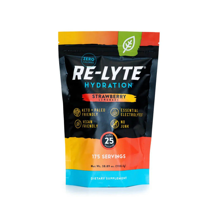 Re - Lyte Hydration - Strawberry Lemonade - Bulk Pouch - 175 Servings - Love Low Carb