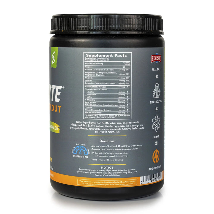 Re - Lyte Pre - Workout Blueberry Lemondade - Love Low Carb